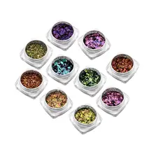 BEAUTYBIGBANG 0.1g אפקט פתית נייל פאייטים מראה גליטר אבקת כרום פיגמנט Paillettes נייל גליטר עבור זיקית נייל אמנות(China)