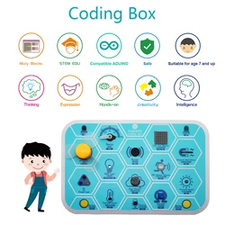Boîte de codage V1.0 pour enfants, kit de démarrage électronique pour Arduino programmation de jouets STEM éducatif pour garçons filles 7 + 
