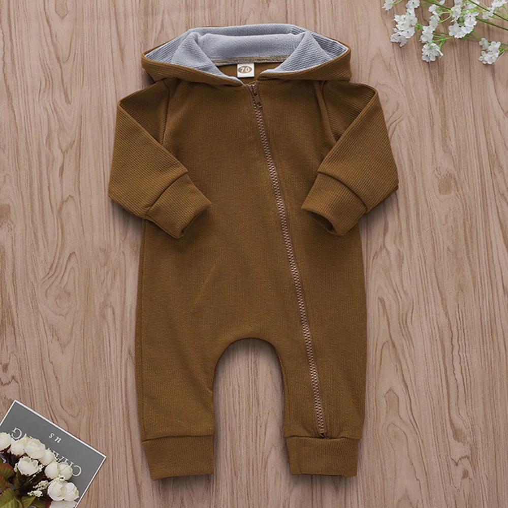 Cute Deer Jumpsuit Baby Brown Romper Cottons Autumn Long Sleeve Girl Boy Clothes Cute Winter Hooded Jumpsuit Baby