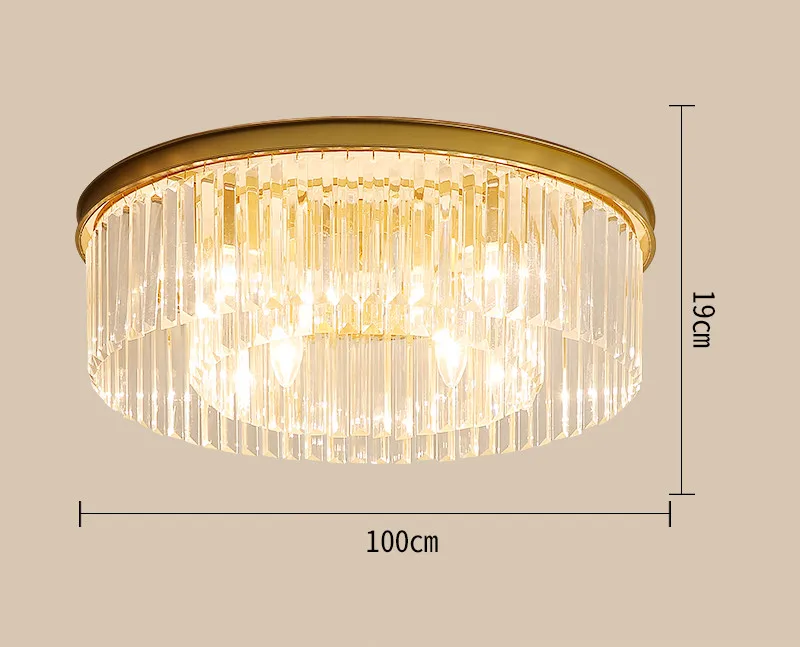 Американский RH E14 Led подвесной светильник, окрашенный Золотой/черный металлический подвесной светильник, блеск K9, светильник для внутреннего освещения, подвесной светильник - Цвет корпуса: D100cm 16 light