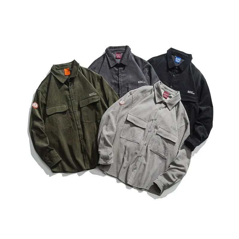 

Wu Airlines 2020 Spring ji ji xin Japanese-style Irregular Pocket Workwear Washing Shirt Fashion Man Loose-Fit Shirt Coat