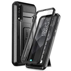 Enhanced Rugged Holster Case with Built - in Screen Protector & Kickstand - Pc + tpu (Black)