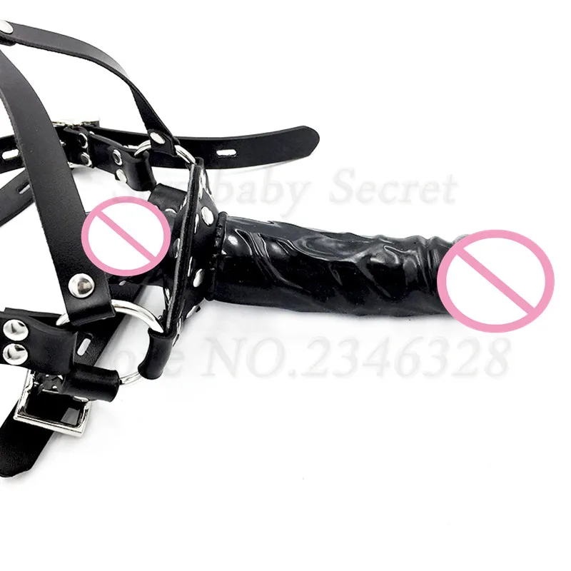 马具型双头阳具口塞黑色5