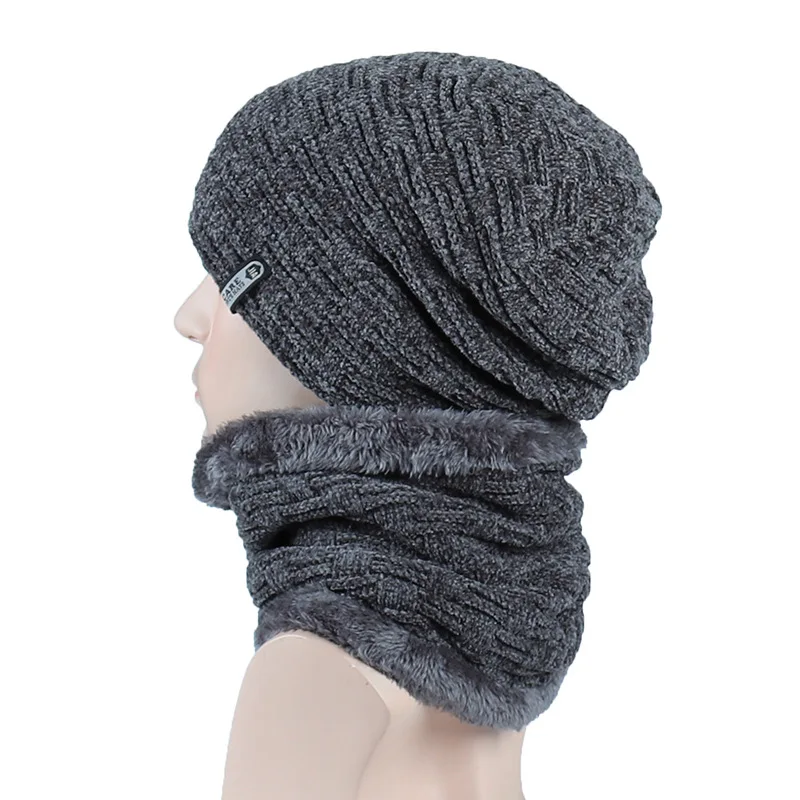 VIIANLES шапочки для мужчин и женщин Skullies Bonnet зимняя шапка шарф Набор меховая шерстяная подкладка Толстая теплая Балаклава вязаная шапка