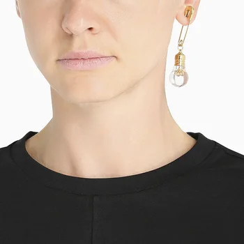 

Winter Hot Sale Retro High Grade Sense Luxury Bulb Earrings Gold-Tone Brooch Europe Online Celebrity Elegant Creative Ear Stud