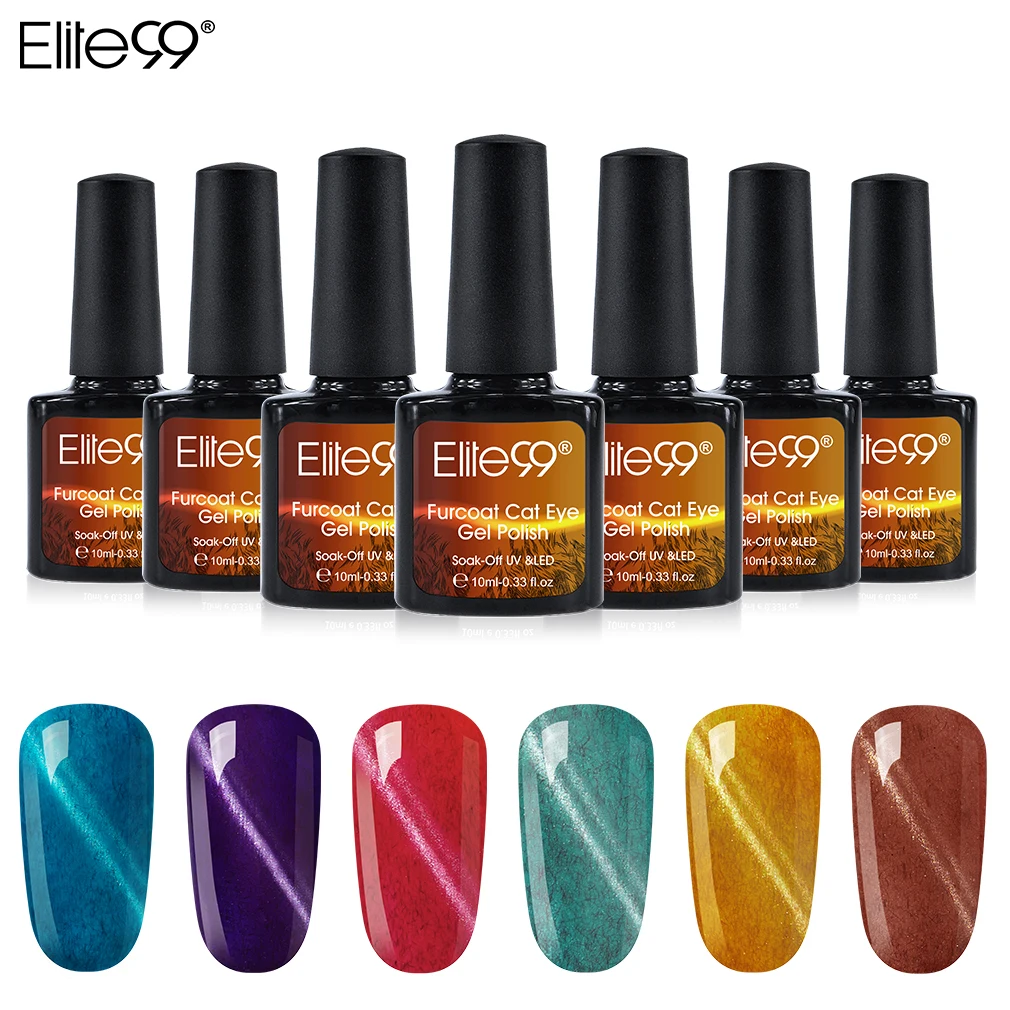 Elite99 10ml Furcoat Cat Eye Gel Polish Vernis Semi Permanent UV Nail Soak Off Magnetic Art Manicure Varnish | Красота и здоровье