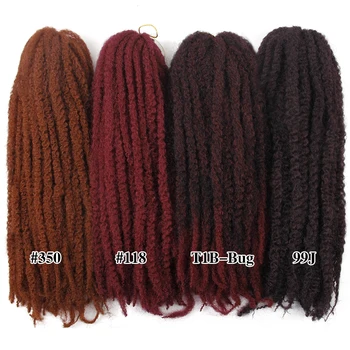 

Marley Braids Crochet hair Curly Afro spring twist Soft Red Grey Synthetic Kanekalo Braids Crochet Braiding Hair Extension