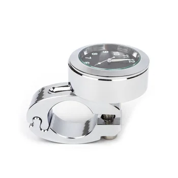 

premium billet aluminum shock resistant Clock Time Gauge Motor Bike Handlebar Bar Watch long-lasting use