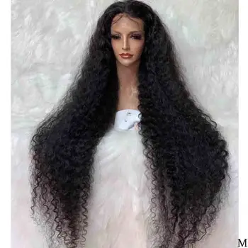 

30inch Long Deep Curly Silk Base Lace Wig Middle Part Scalp Top Human Hair Wigs with Baby Hair Brazilian Remy Hair 250% Density