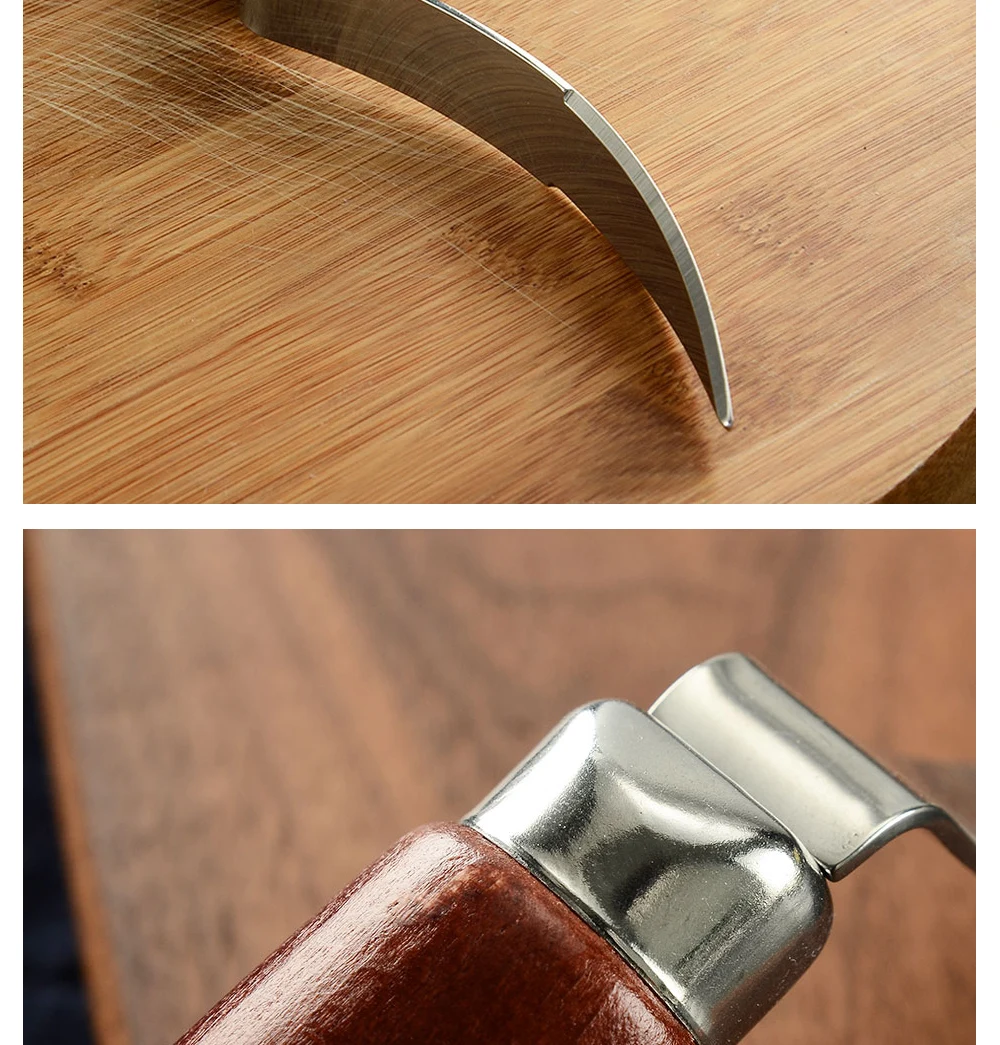 Xyj открывалка для кокоса нож из нержавеющей стали лезвие для удаления кокосового мяса деревянная ручка ножа инструмент нож резак для кокосовых скорлуп