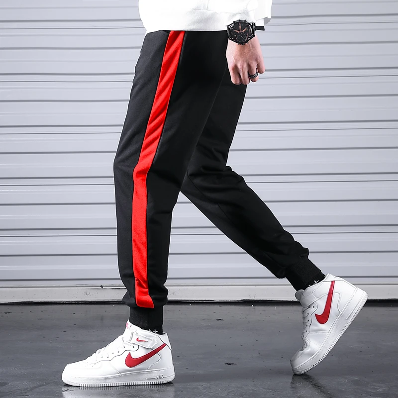 Новый спортивный Штаны для Для мужчин Повседневное трек черный Slim Fit Jogger брюки с