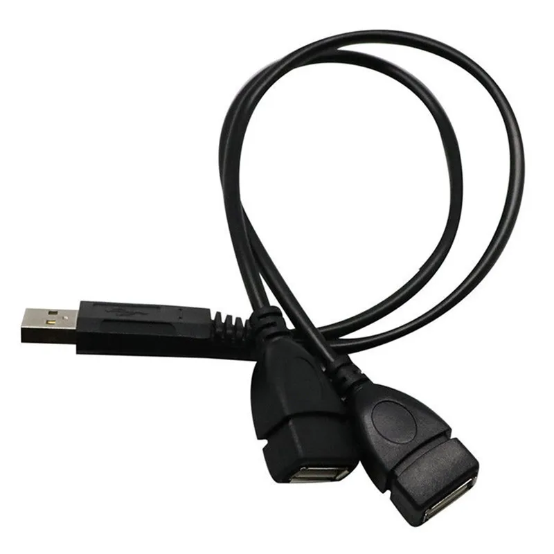 Горячий 30 см Y сплиттер концентратор Шнур питания Кабель-адаптер USB 2 0 A Male To Dual Female
