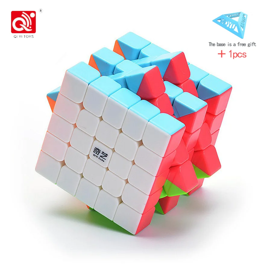 QIYI 5x5x5 магический скоростной кубик, наклейка, менее Профессиональный 5-слойный конкурс, кубики-головоломки, развивающие игрушки для детей