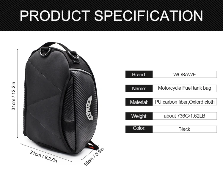 Мотоциклетные сумки WOSAWE с топливным баком женская сумка для наушников сенсорным