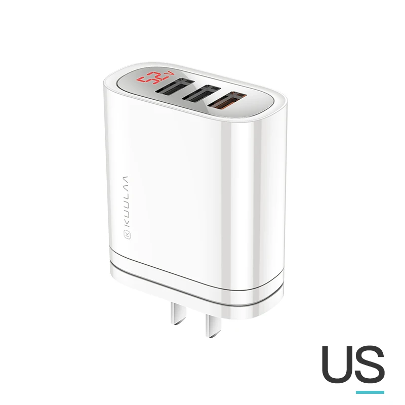 KUULAA Quick Charge 3,0 USB зарядное устройство 30 Вт QC3.0 QC Быстрая зарядка мульти разъем зарядное устройство для мобильного телефона для iPhone samsung Xiaomi huawei - Тип штекера: US White
