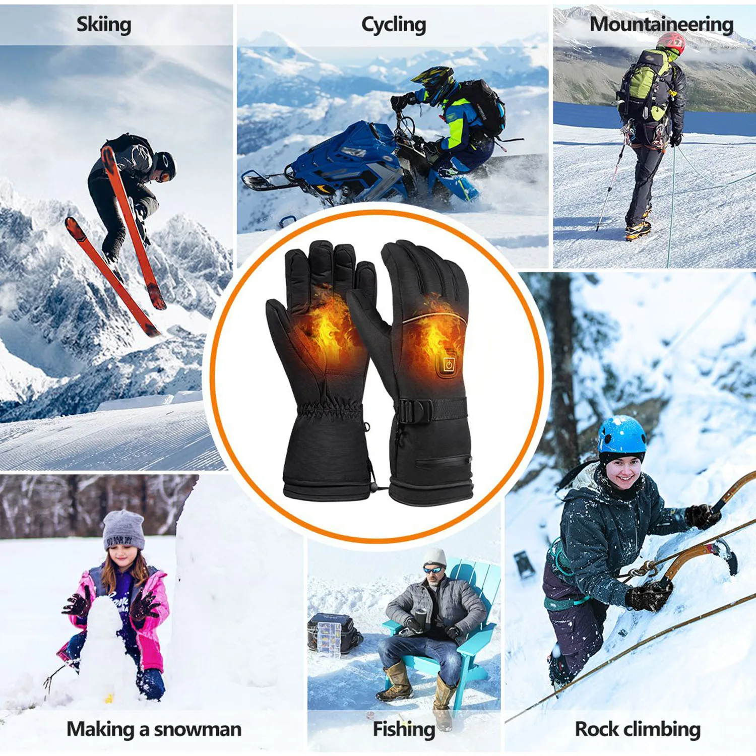 Зимние теплые перчатки с подогревом для мужчин и женщин, для походов, катания на коньках, рыбалки, мотоцикла, зимних лыжных перчаток, электрические лыжные перчатки