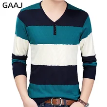 HISTREX брендовый полосатый вязаный свитер для мужчин с v-образным вырезом одежда роскошный пуловер и свитеры для мужчин модный мужской свитер синий темно-синий белый