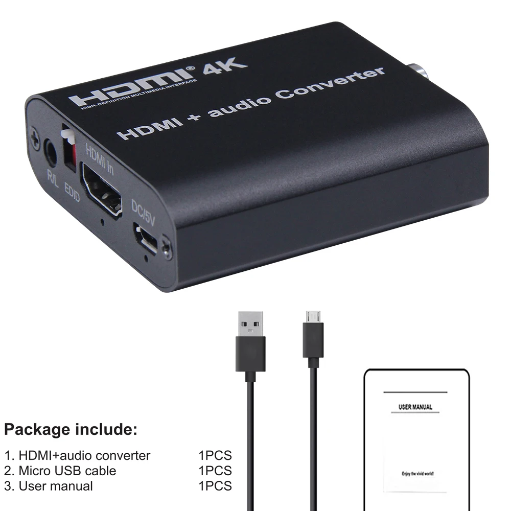 UHD 4K HDMI аудио экстрактор сплиттер к toslink Spdif коаксиальный конвертер адаптер +