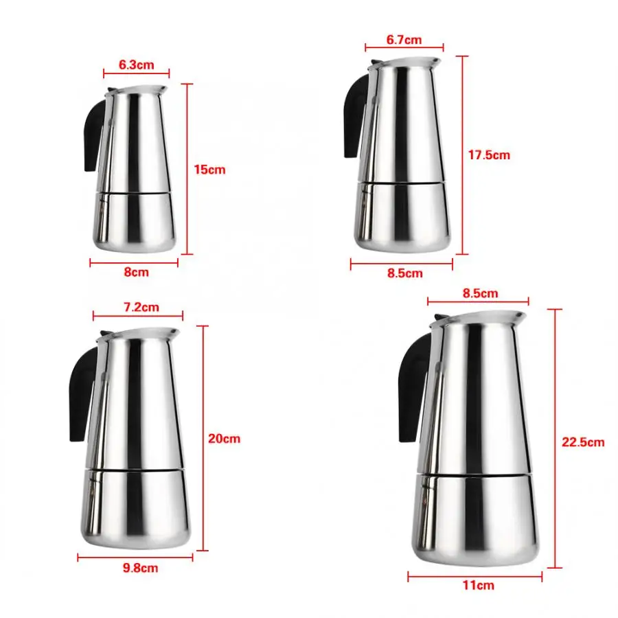 100 мл 200 300 450 Эспрессо кофеварка портативный Moka горшок для дома и офиса из