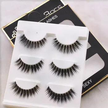 

3Pairs Luxury False Lashes Fluffy Eyelashes Natural 3D Dense False Eyelashes Makeup Natural Fake Thick Black Y809