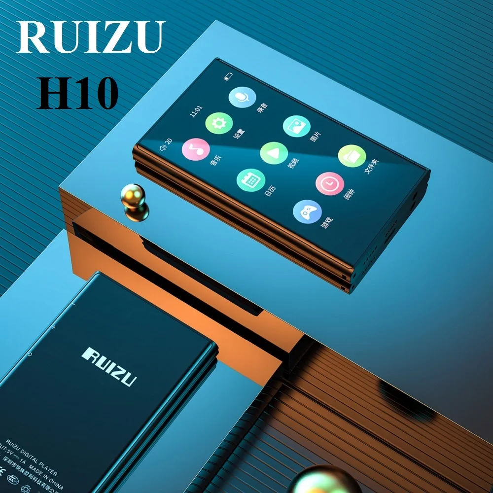 Mp4 Player Music Player Mini Media Player RUIZU H10 Metal MP4 Player Bluetooth 5.0 Built-in Speaker 3.8inch Touch Screen 16GB Audio player Radio E-Book Recording Video