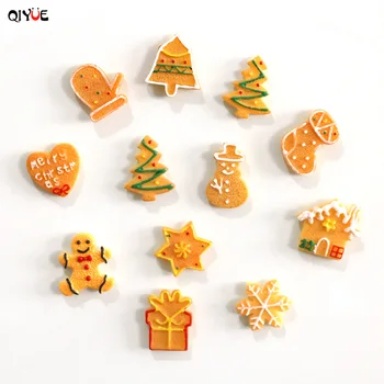 

Qiyue Cartoon Christmas Gift Pattern Resin Refrigerator Stickers Whiteboard Fridge Magnet Home Decoration Accessories souvenir