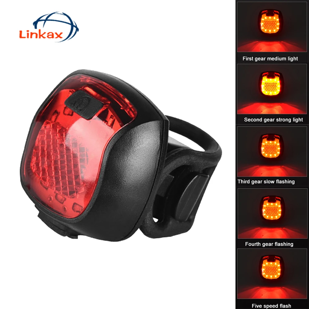 5 Modes Lighting Mountain Bike Rear Light Waterproof Bike Light Usb