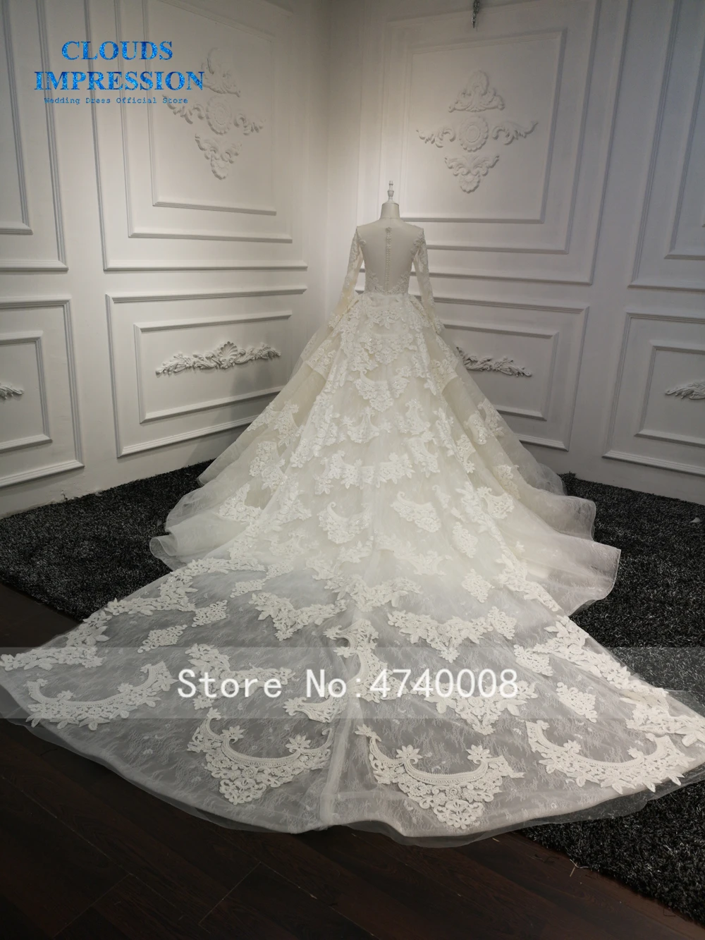 Vestido De Novia сексуальное свадебное платье с длинным рукавом размера плюс, Кружевное белое бальное платье с аппликацией, свадебное платье