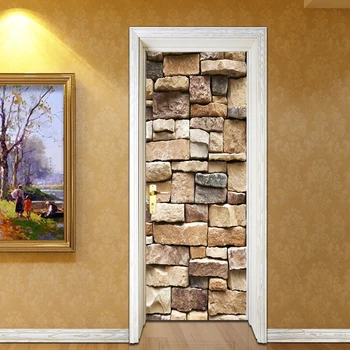 

3D Self-Adhesive Door Mural Sticker Matt Wallpaper Waterproof Non-Toxic Durable Door Wrap DIY Vinyl Decal Home Wall Decoration