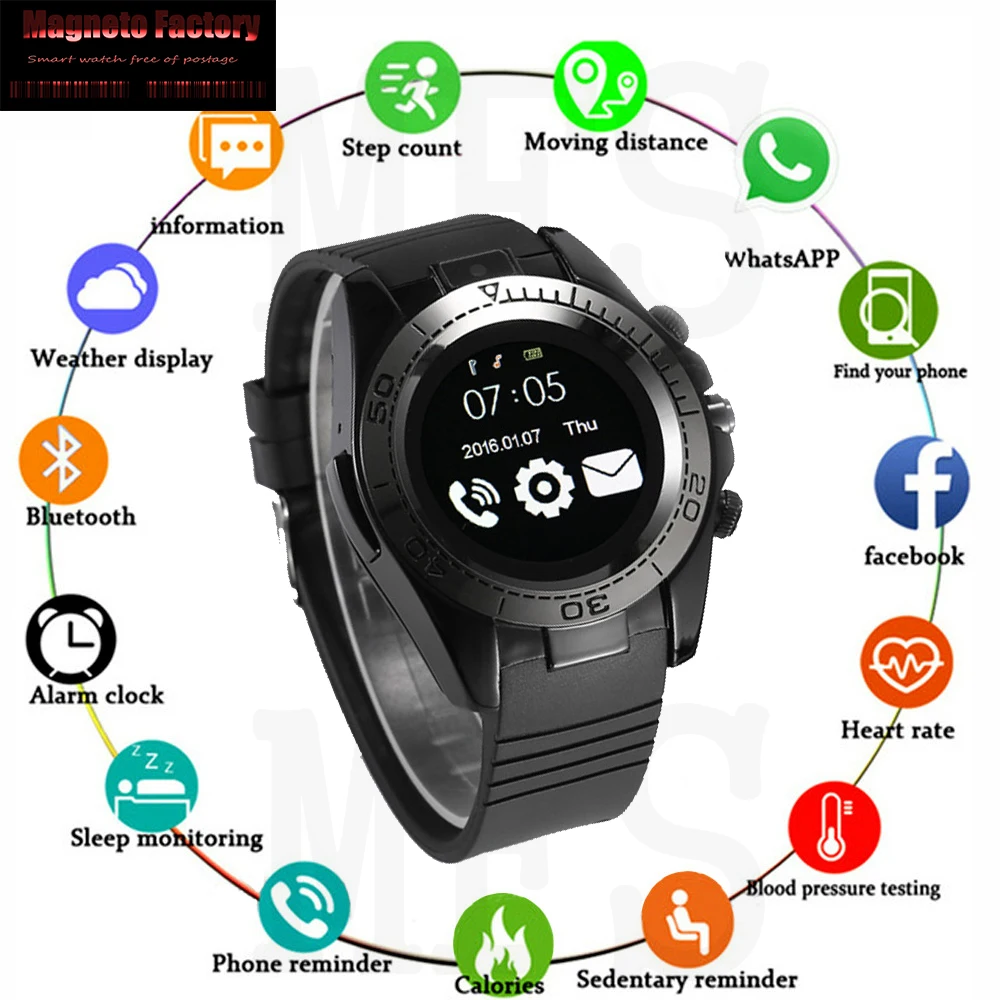 MFS SW007 Bluetooth Смарт часы для мужчин на Android телефона с sim картой TF apple Watch ios|Смарт-часы|