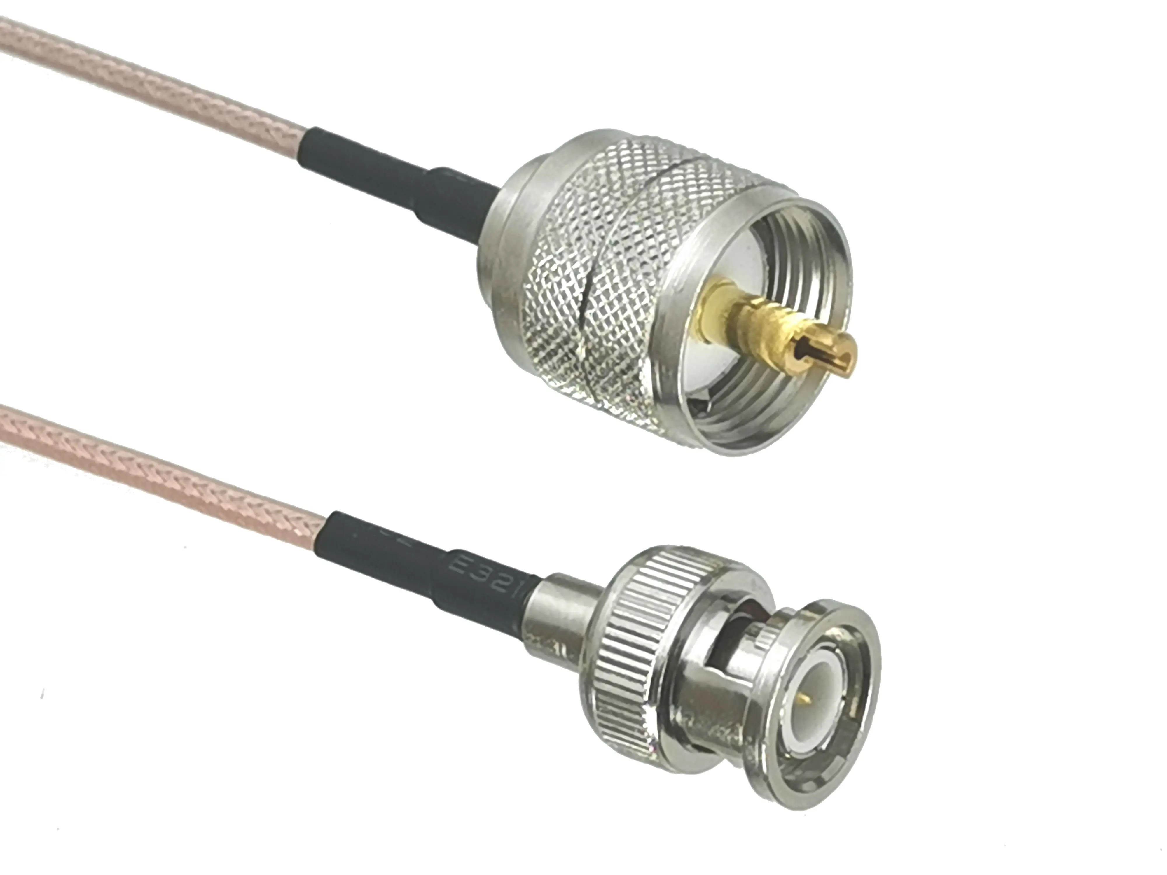 UHF PL259 Male Plug & SO239 Female Jack to BNC Male Connector crimp RG58 RG316 cable Wire Terminal RF jumper pigtail 6inch~10M