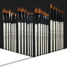 6 Нейлоновых кистей для акварели, художественные масляные краски, школьные принадлежности, кисти для краски, акриловые краски для акварели