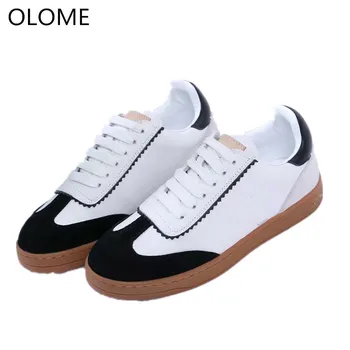

Small white shoes female full leather breathable casual sports board shoes. Women's shoes