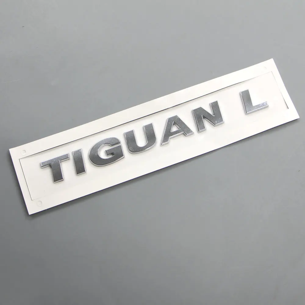 Нанесите на Tiguan L багажный отсек ярлык с буквами TIGUAN L Алфавит автомобильные Логотипы ABS гальванический серебристый