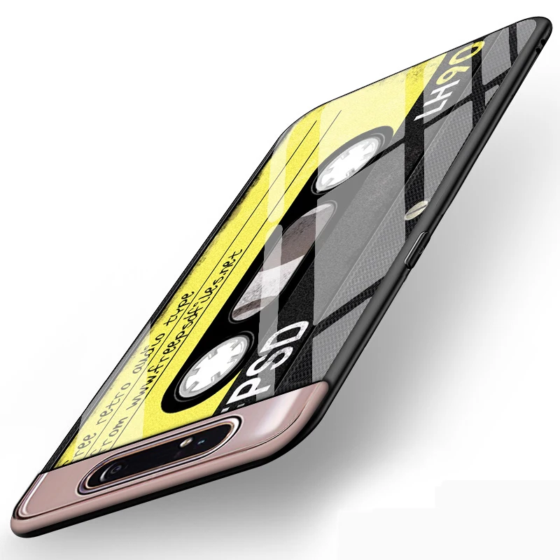 Для samsung Galaxy A80 чехол 6,7 ''закаленное стекло твердая задняя крышка для samsung Galaxy A90 A 80 мягкий чехол для телефона бампер