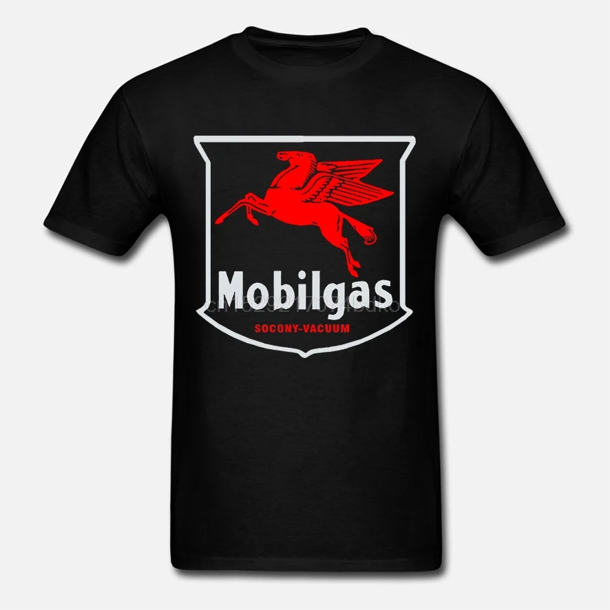 Новая Черная Мужская футболка Mobil Oil Pegasus размер S-3XL | одежда