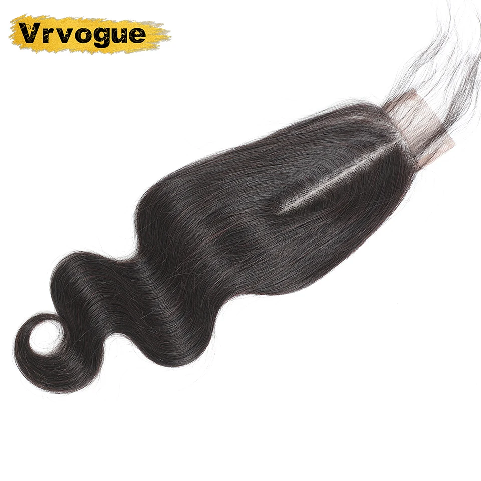 

Vrvogue Body Wave Closure With Baby Hair 2x6 Closure Medium Brown Swiss Lace Indian Hair Closure 8-22inch 100% Remy Human Hair
