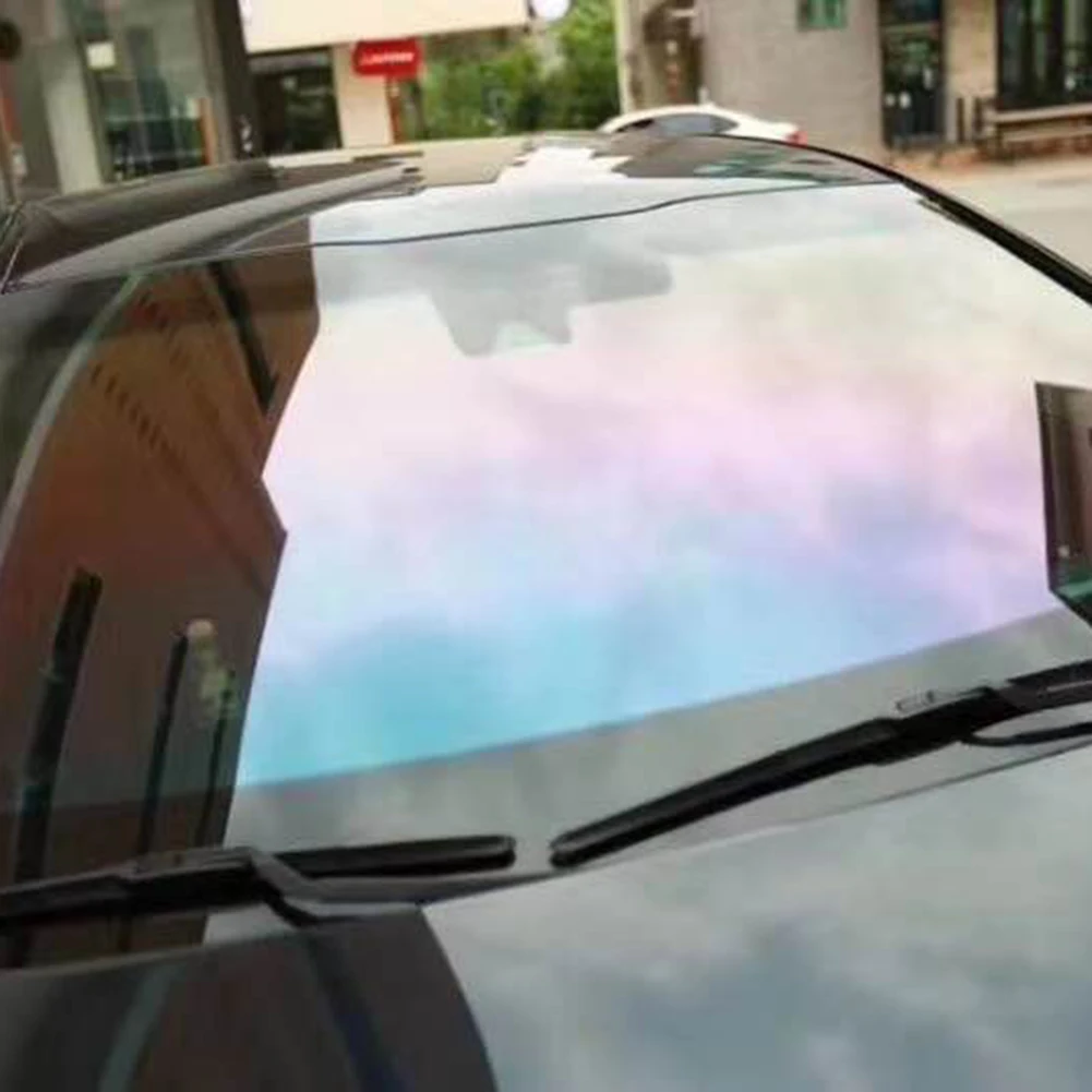 ATMOMO Dark Blue Chameleon Windshield Tint Car Window Foils Solar Protection Film Windshield Sun Shade Tint Film 19.68 x 118