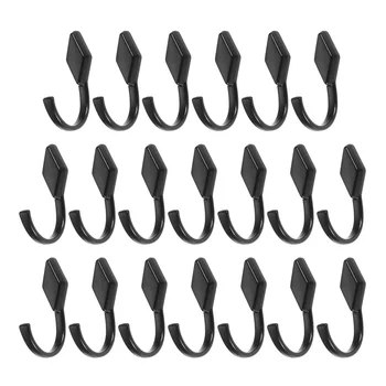 

DRELD 20pcs Zinc Alloy Coat Hooks Wall Mounted Robe Hook Single Bathroom Kitchen Door Hanger With Screws White/Black