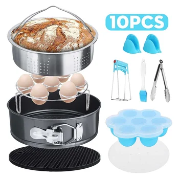

10Pcs Pressure Cooker Accessories Steamer Stainless Steel Springform Pan Steam Egg Cake Kitchen Cooking Tools New Arrival 2020