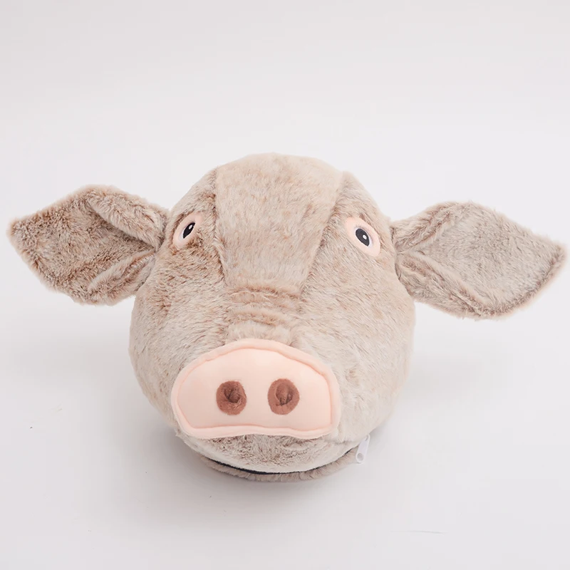 1 шт., забавный плюшевый рюкзак в виде головы свиньи, настоящий рюкзак в виде головы свиньи, школьные сумки в виде животных, мягкая сумка, игрушки, Рождественский подарок - Цвет: S30CM
