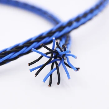 

One Meter Blue 8TC 8core twist cable OCC Copper Wire Cable for HIFI Audio Speaker Amplifier Turntable CD Player 16 Strands