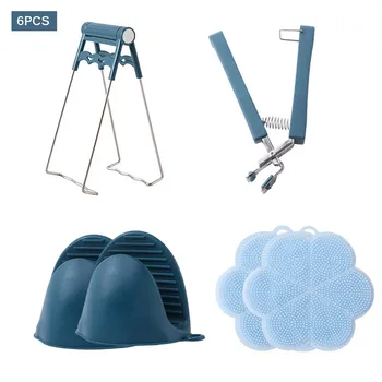 

6 Pcs Multifunctional Anti-Scalding Clip Set Take Bowl Clip Tray Device Silicone Insulation Mat Kitchen Tool