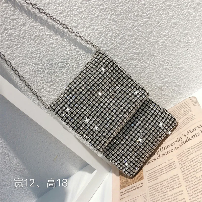 12x18cm S Сумки для женщин новые весенние и летние новые корейские блестящие стразы Высокое качество кожаный кошелек дикие плеча GBA56 - Цвет: 12x18cm S