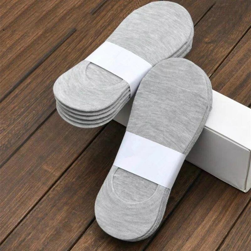 5 Pairs/Multiple Batches of Cotton Invisible Men's Boat Socks Summer and Autumn Non-Slip Silicone Slippers Short Nakedmen'Ssocks