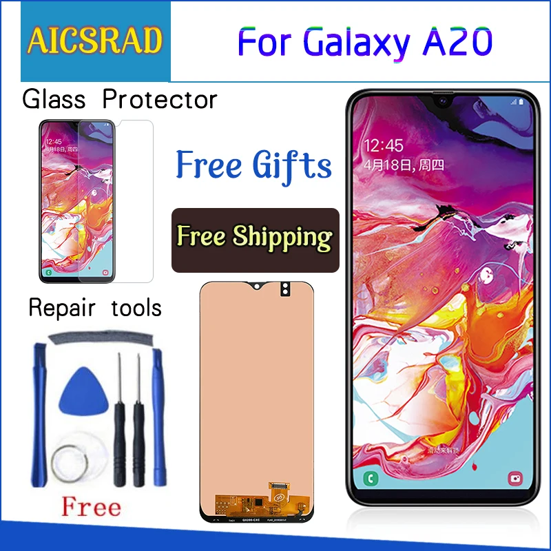 6.4 "Lcd Per La Sostituzione Lcd Dello Schermo Di Visualizzazione Della Galassia A20 A205 Sm-A205F Di Samsung Per L'Esposizione Di Samsung A20 A205 A2