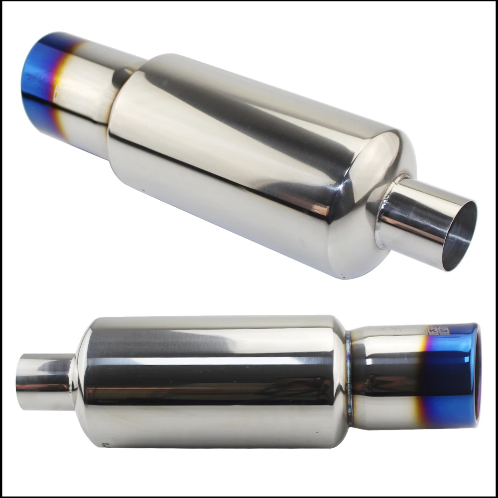 Car motorbike Exhaust System exhaust pipe Muffler Tip Universal Stainless steel OD 51MM 57MM 63MM outlet 89mm Silencer tail pipe Exhaust Muffler Tip Exhaust Pipe Muffler Exhaust Trim Pipe