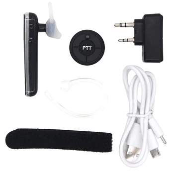 

Bluetooth Intercom Headset PTT Wireless K-Port Two Way Radio Single Ear Walkie Talkie Compatible Black