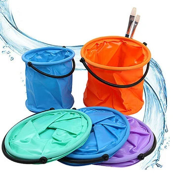 

Waterproof Portable Folding Bucket Multifunctional Art Painting Canvas Wash Bucket Travel Camping Tool Portable Travel Wash Bag