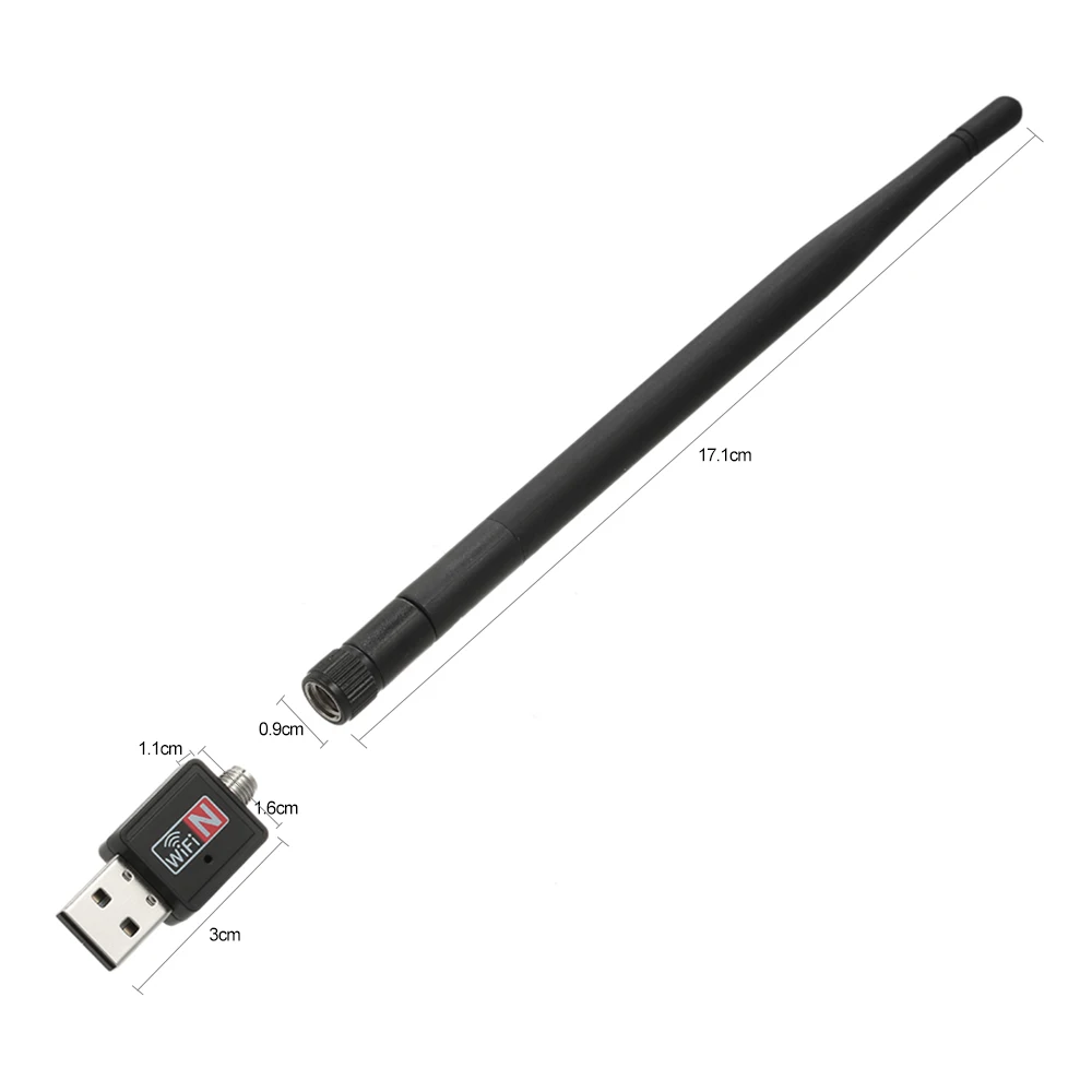 600 Мбит/с беспроводной USB WiFi адаптер Dongle 2,4 ГГц сетевая LAN Карта 802.11b/g/n стандарт с 2dBi Съемная антенна для компьютеров